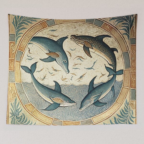 Item preview, Minoan Dplphin Mosaic Fresco - Crete - Ancient Cretan History - Minos designed and sold by Styrman.