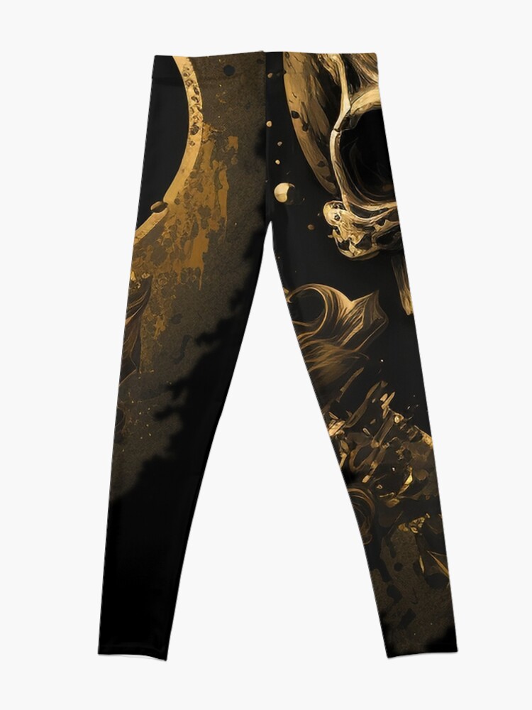 Alternate view of The Surreal Golden Skull - Ace of Spades: A Surreal Mystery Leggings