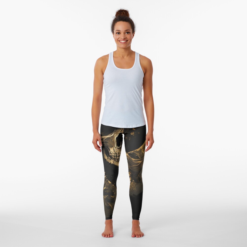 The Surreal Golden Skull - Ace of Spades: A Surreal Mystery Leggings