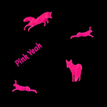 Artwork thumbnail, Pink Fox and Rabbit Pattern by Pink  Yeah