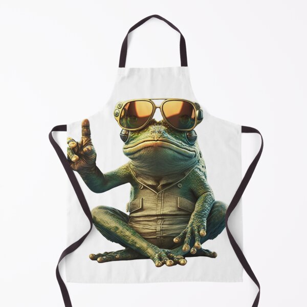 Item preview, vintage frog gamer wearing sunglasses designed and sold by Cosmic Catnip Art.