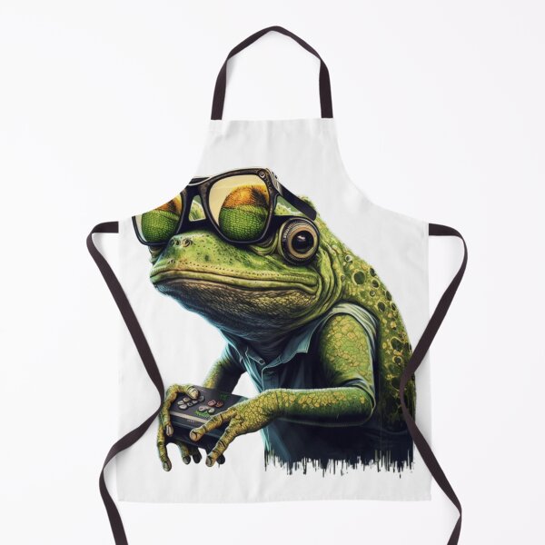 Item preview, vintage frog gamer wearing sunglasses designed and sold by Cosmic Catnip Art.
