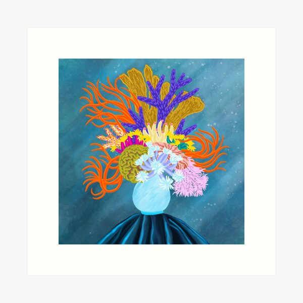 Coral Bouquet Art Print