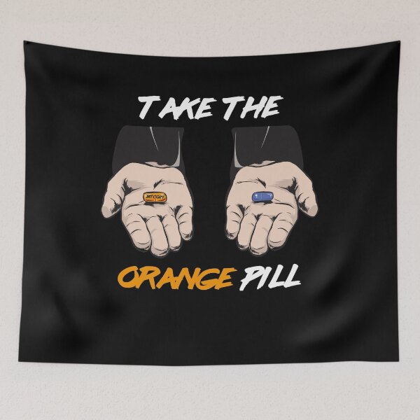 Item preview, Bitcoin Take The Orange Pill Bitcoin Pill Crypto Currency designed and sold by MasterKlaw.