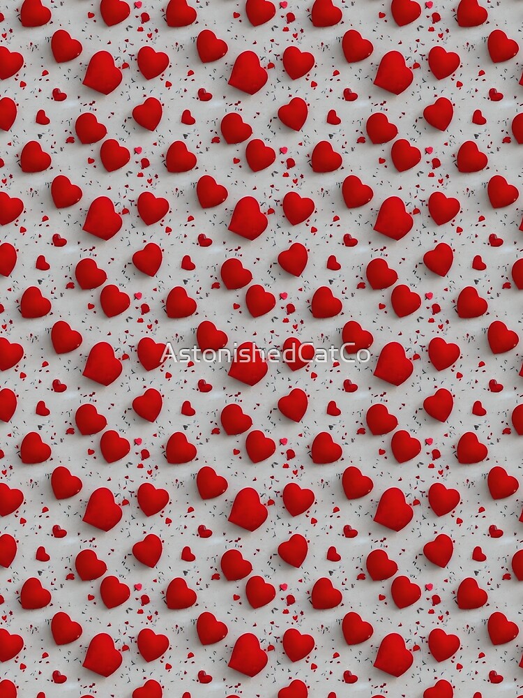 Thumbnail 5 of 5, Graphic T-Shirt, Heart Pattern - Astonished Cat Company - Great Valentine's Day Gift designed and sold by AstonishedCatCo.