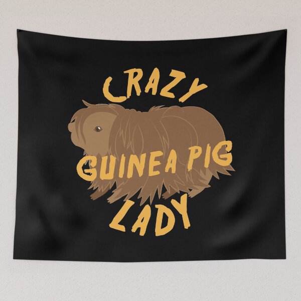 Item preview, Crazy guinea pig lady (with really hairy pig!) designed and sold by jazzydevil.