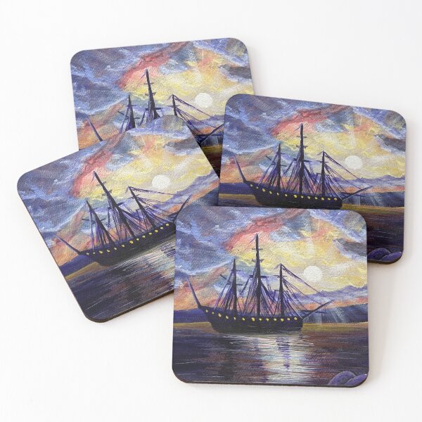 Item preview, Ship at Dusk designed and sold by ArtworkAtlasLB.