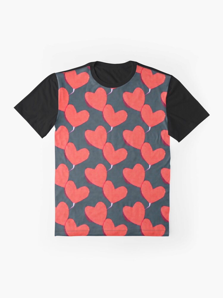Thumbnail 4 of 5, Graphic T-Shirt, Two Hearts Pattern - Astonished Cat Company - Great Valentine's Day Gift designed and sold by AstonishedCatCo.