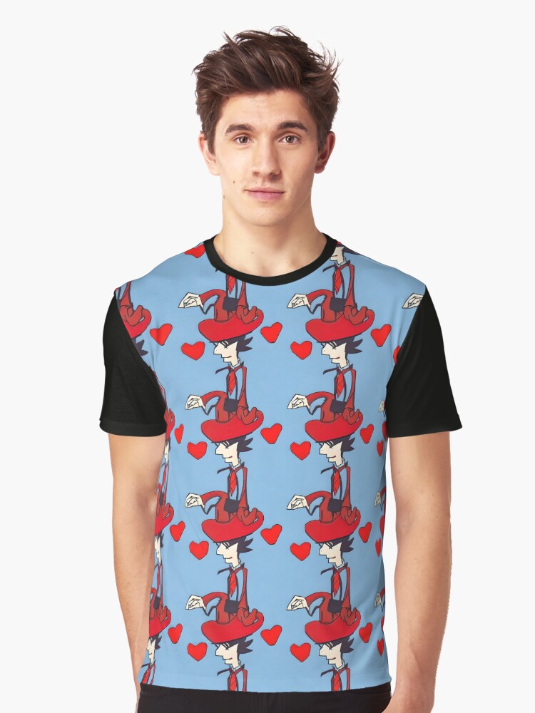 Thumbnail 1 of 5, Graphic T-Shirt, Cool Heart Man Pattern - Astonished Cat Company - Great Valentine's Day Gift designed and sold by AstonishedCatCo.