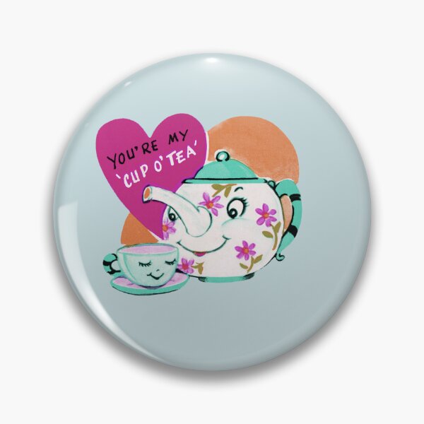 Item preview, You're My Cup O' Tea - Teal and Pink Vintage Tea Valentine Design  designed and sold by ErinReneTaylor.