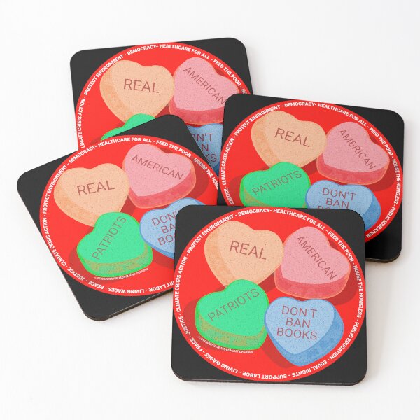 Item preview, PMD00300 Progressive Movement Designs Valentine Candy Valentines messages v18 promotes progressive goals Real American Patriots Dont Ban Books designed and sold by ProgressiveLeft.