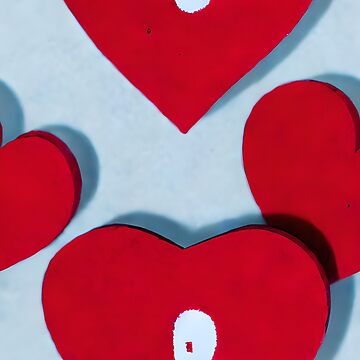 Artwork thumbnail, Two Hearts Pattern - Astonished Cat Company - Great Valentine's Day Gift by AstonishedCatCo