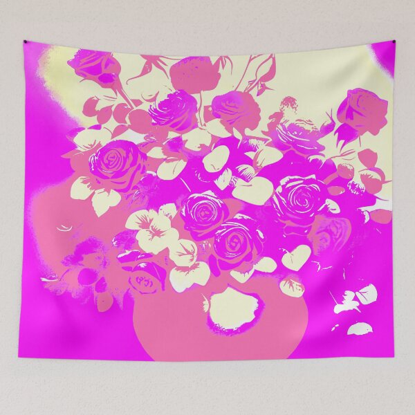 Item preview, Abstract Vintage Pink Roses in Vase designed and sold by asurtiumgreen.