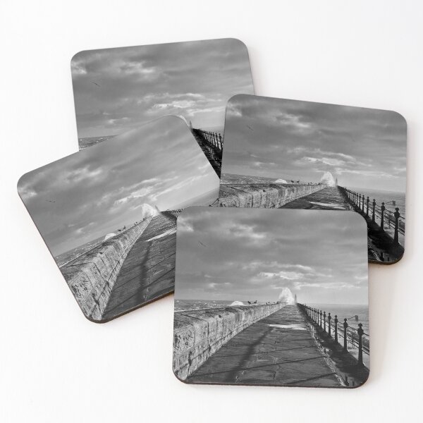 Item preview, January storm on Tynemouth pier - Monochrome designed and sold by Violaman.