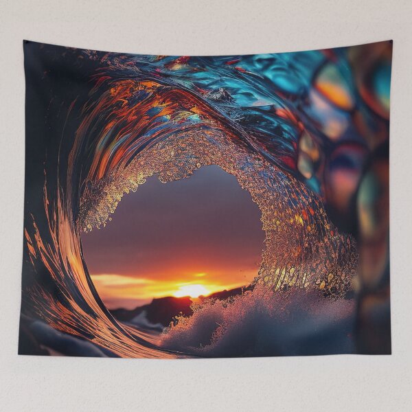 Item preview, Play of light inside a sunset ocean wave designed and sold by RK - Shop.