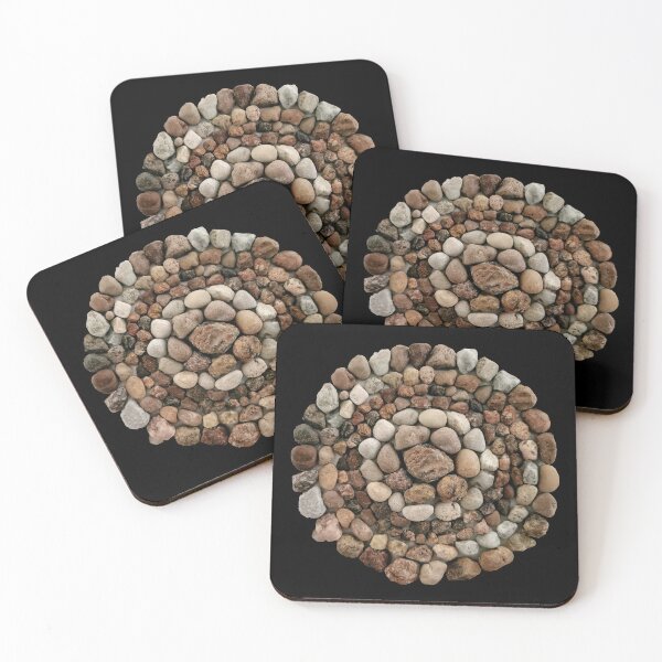 Item preview, 3D natural rocks circle mosaic ivory to brown colors designed and sold by IrinaKrilo.