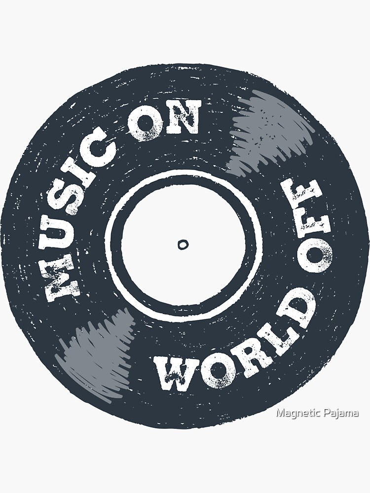 Music On World Off Old School Music Vintage Record by MagneticMama