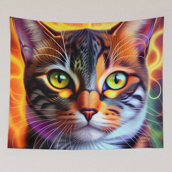 Item preview, Cat on fire- Modern digital art designed and sold by Ai-michiart.