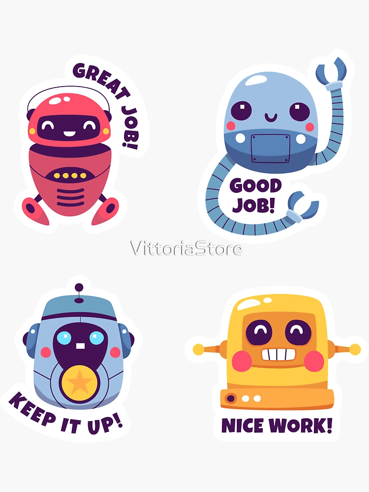 Robot Artificial Intelligence Kid Comic AI Gift' Sticker