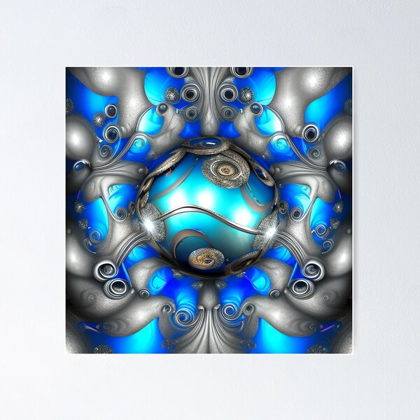 Item preview, Sparkling Silver blue Geometric abstract designed and sold by Itzjustlife.