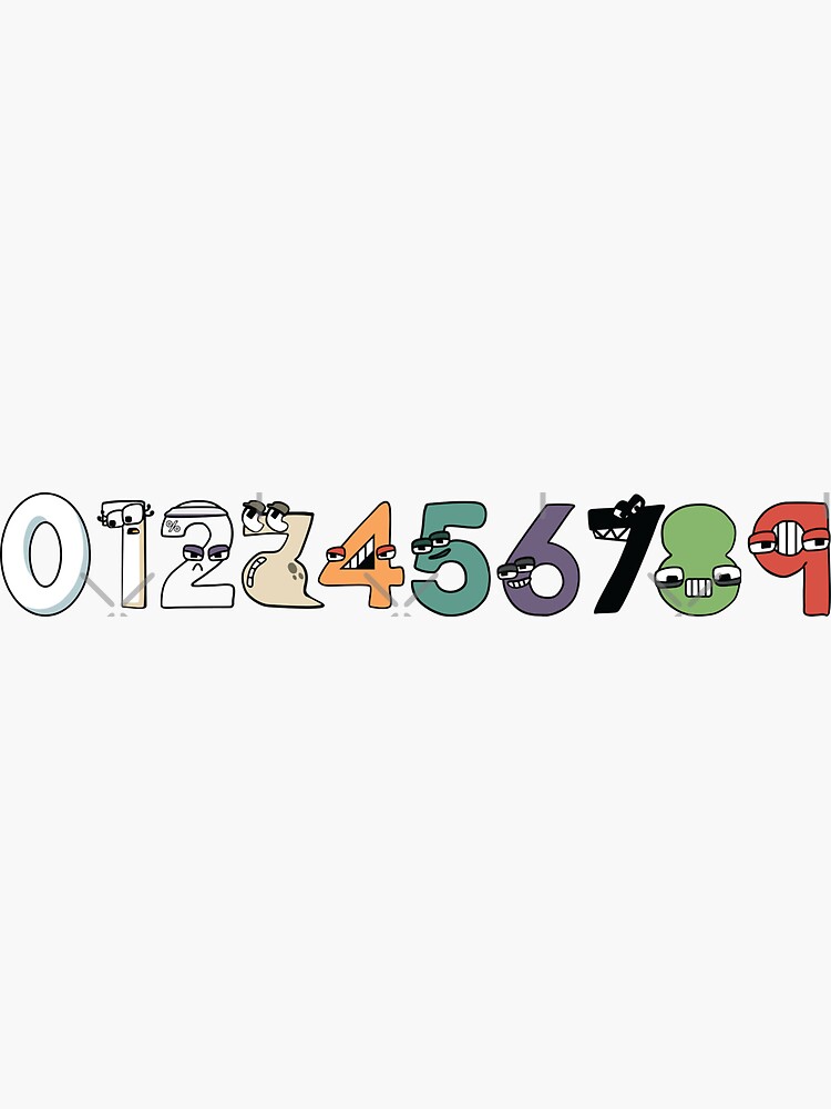 Number Lore 0-9 Numbers  Sticker for Sale by TheBullishRhino