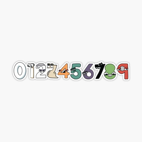 Number Lore 0-9 Numbers  Sticker for Sale by TheBullishRhino