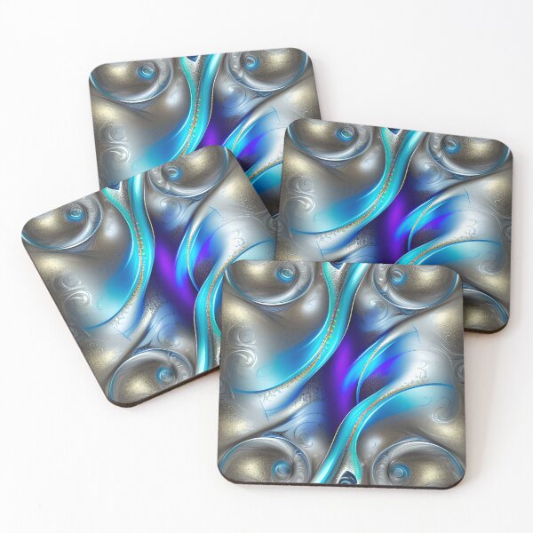 Item preview, Sparkling Goldish Silver blue Geometric abstract designed and sold by Itzjustlife.