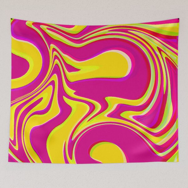 Item preview, Neon Yellow, Magenta, Yellow, Purple, Pink Tones, Multicolor, Hot Pink and Yellow Marble Pattern Design designed and sold by theprintedclub.