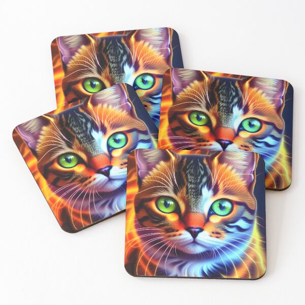 Item preview, Cat on fire- Modern digital art designed and sold by Ai-michiart.