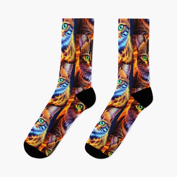 Item preview, Cat on fire- Modern digital art designed and sold by Ai-michiart.