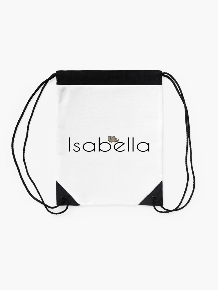 Alternate view of Isabella Cat Name Inspired by The Color of Money Drawstring Bag