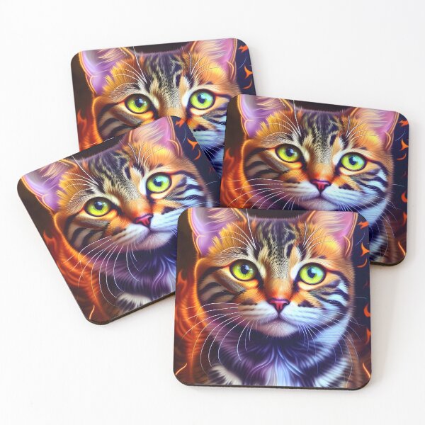 Item preview, Cat on fire- Modern digital art designed and sold by Ai-michiart.