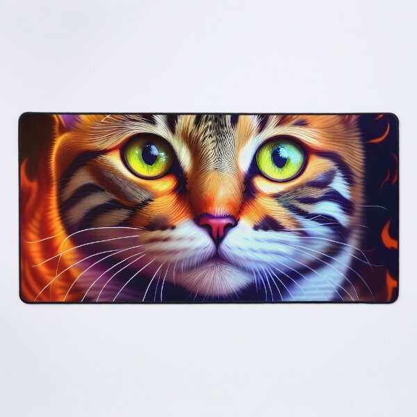 Item preview, Cat on fire- Modern digital art designed and sold by Ai-michiart.