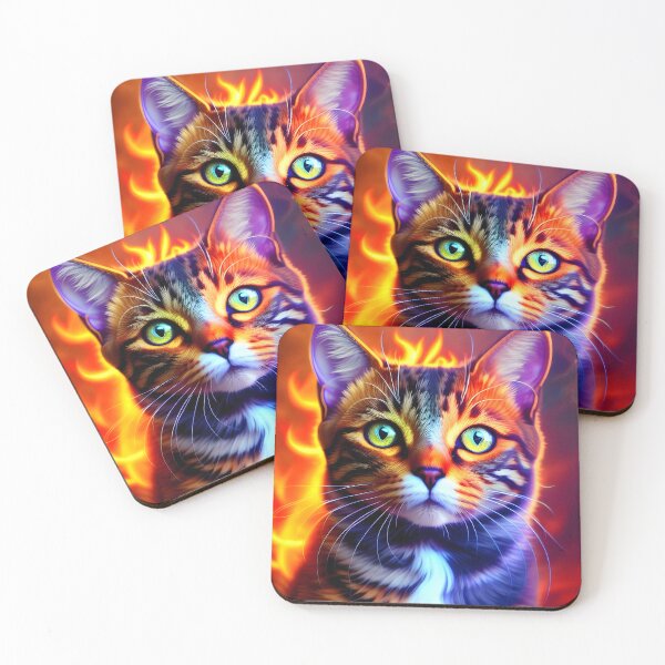Item preview, Cat on Fire - Modern Digital Art designed and sold by Ai-michiart.