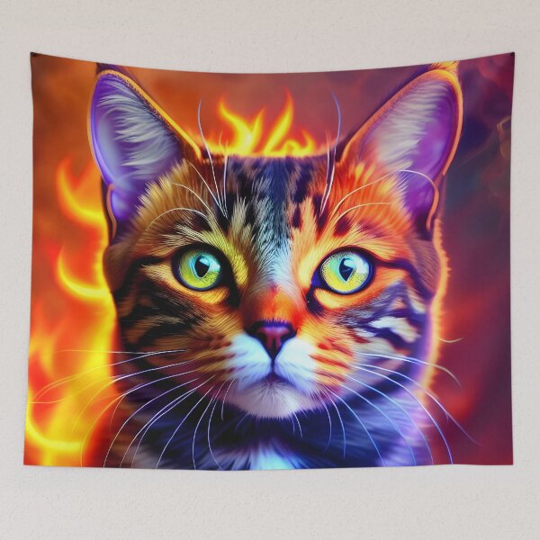 Item preview, Cat on Fire - Modern Digital Art designed and sold by Ai-michiart.