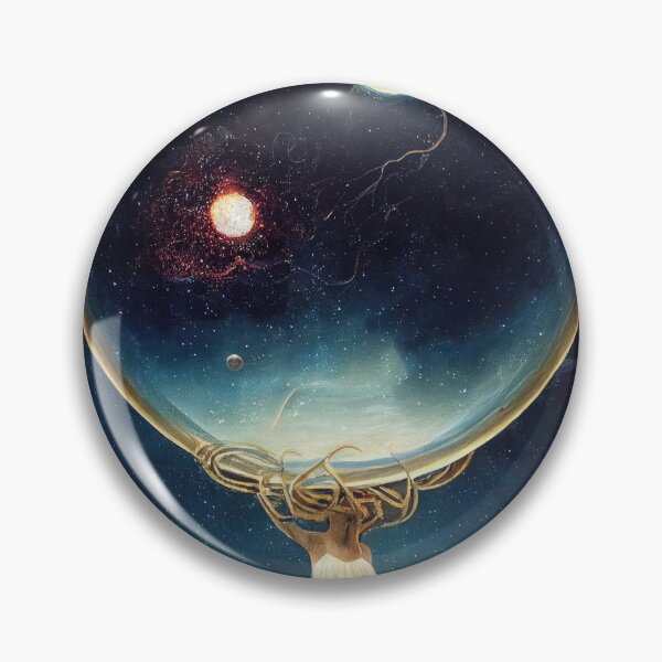 Item preview, Surreal Woman With White Dress Connected to Glass Orb in Space designed and sold by bryanchvzz.