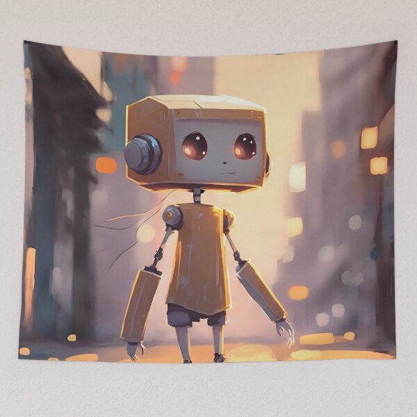 Item preview, A Joyful Jaunt: A Lovely and Cute Robot with a Little Nose and Wiry Arms designed and sold by Digital-Dreamer.