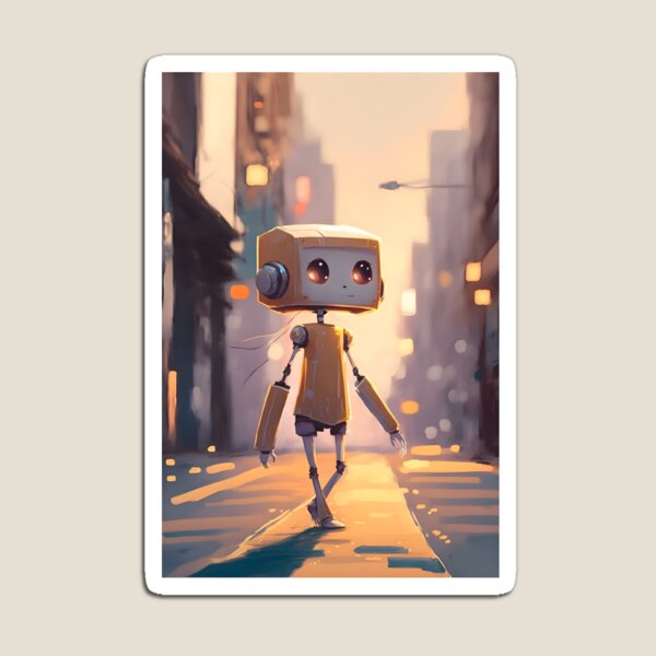 Item preview, A Joyful Jaunt: A Lovely and Cute Robot with a Little Nose and Wiry Arms designed and sold by Digital-Dreamer.