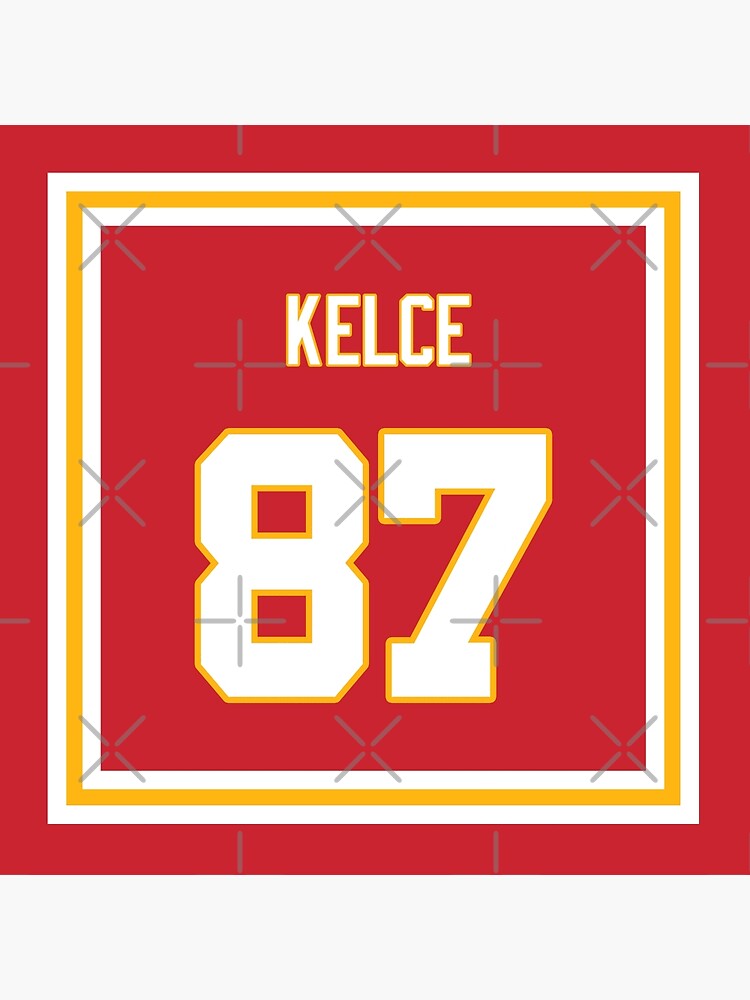 Travis Kelce Black Name & Number Logo - #87 Football Kansas City Chiefs  Long Sleeve T-Shirt Size 40/M