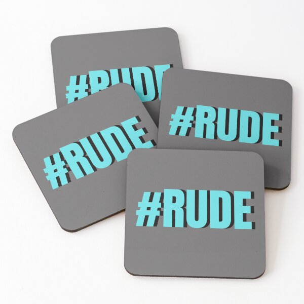 Artikelvorschau, Hashtag # Rude, Ja, ich bin unhöflich, Einstellung, Selbstbewusstsein, Selbstakzeptanz, blaues Design entworfen und verkauft von LGbubble.