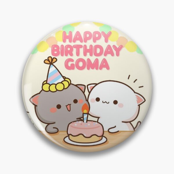 Item preview, Happy Birthday peach and goma designed and sold by pmprpmpr.