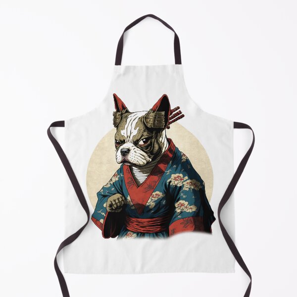 Aperçu de l'œuvre Samouraï bouledogue français inspiré par Hokusai créée et vendue par Crinkl.