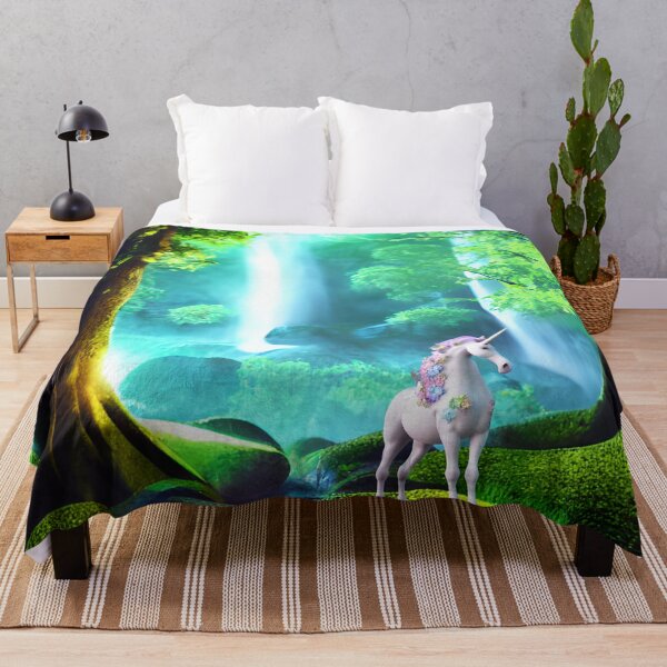 Item preview, Waterfall forest with unicorn Artwork designed and sold by Itzjustlife.
