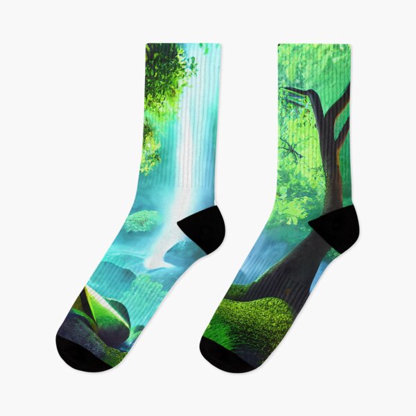 Item preview, Waterfall forest with unicorn Artwork designed and sold by Itzjustlife.
