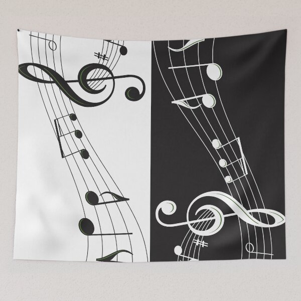 Item preview, music-note-black and white designed and sold by GorLorLar.