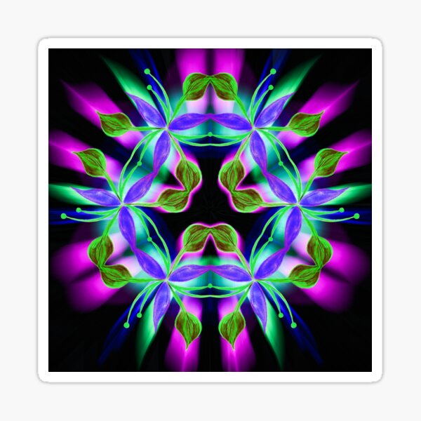 Mandala with leaves and flowers - dream version Sticker