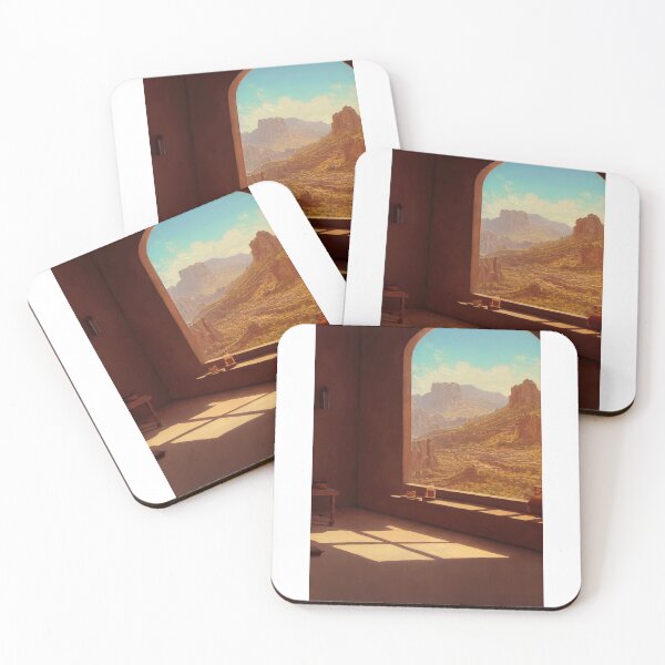 Item preview, Desert Spanish Modern Interior with Arch Window View of Red Rock Canyon Landscape designed and sold by bryanchvzz.