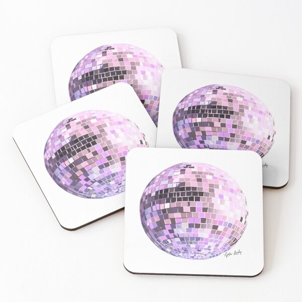 Item preview, Disco ball pastel pink- white background designed and sold by Studio Lydia  Lovely.
