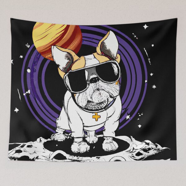 Item preview, Cyber Punk Bulldog on the Moon designed and sold by bennetthuskers.