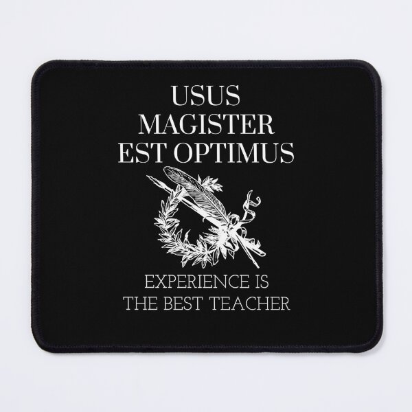Item preview, Usus Magister Est Optimus - Experience Is The Best Teacher - Old Latin Phrase Black And White designed and sold by WordsOf--Wisdom.